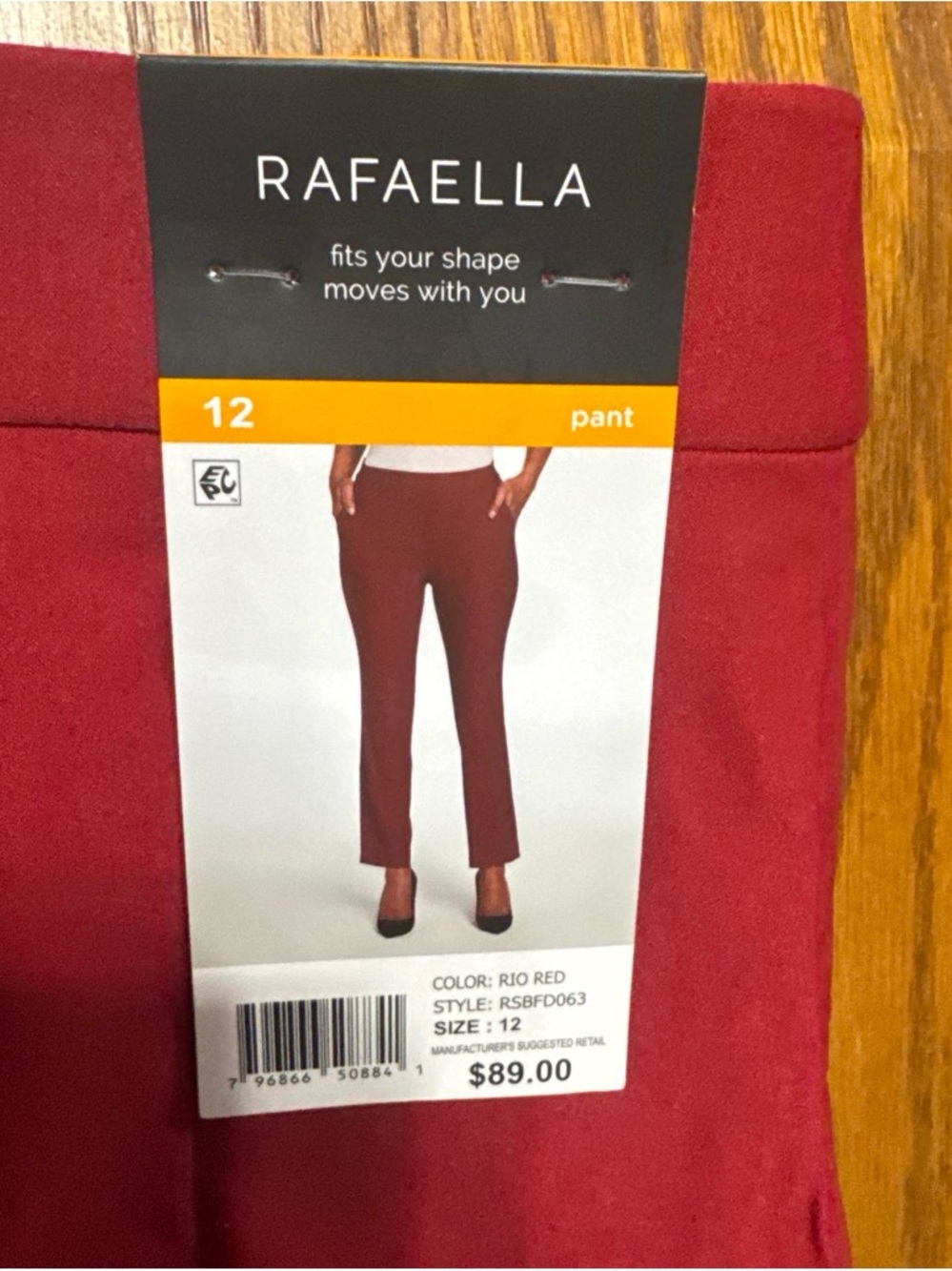 Rafaella Women 12 Rio Red Women's Pants